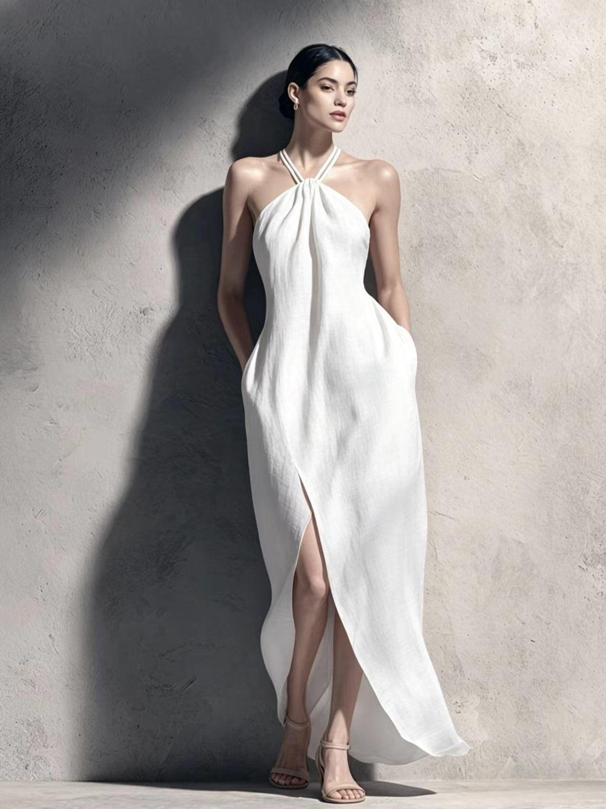 Lavian® Slit Halter Dress