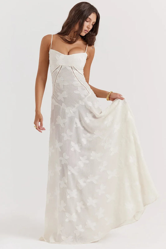 Women Elegant Suspenders Floral Party Dress Long Spaghetti Strap Corset Ball Gown Formal Cocktail Dresses for Women Evening Gown