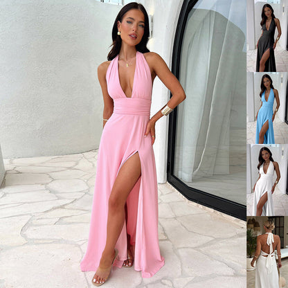 Lavian®V-neck Slit Dress