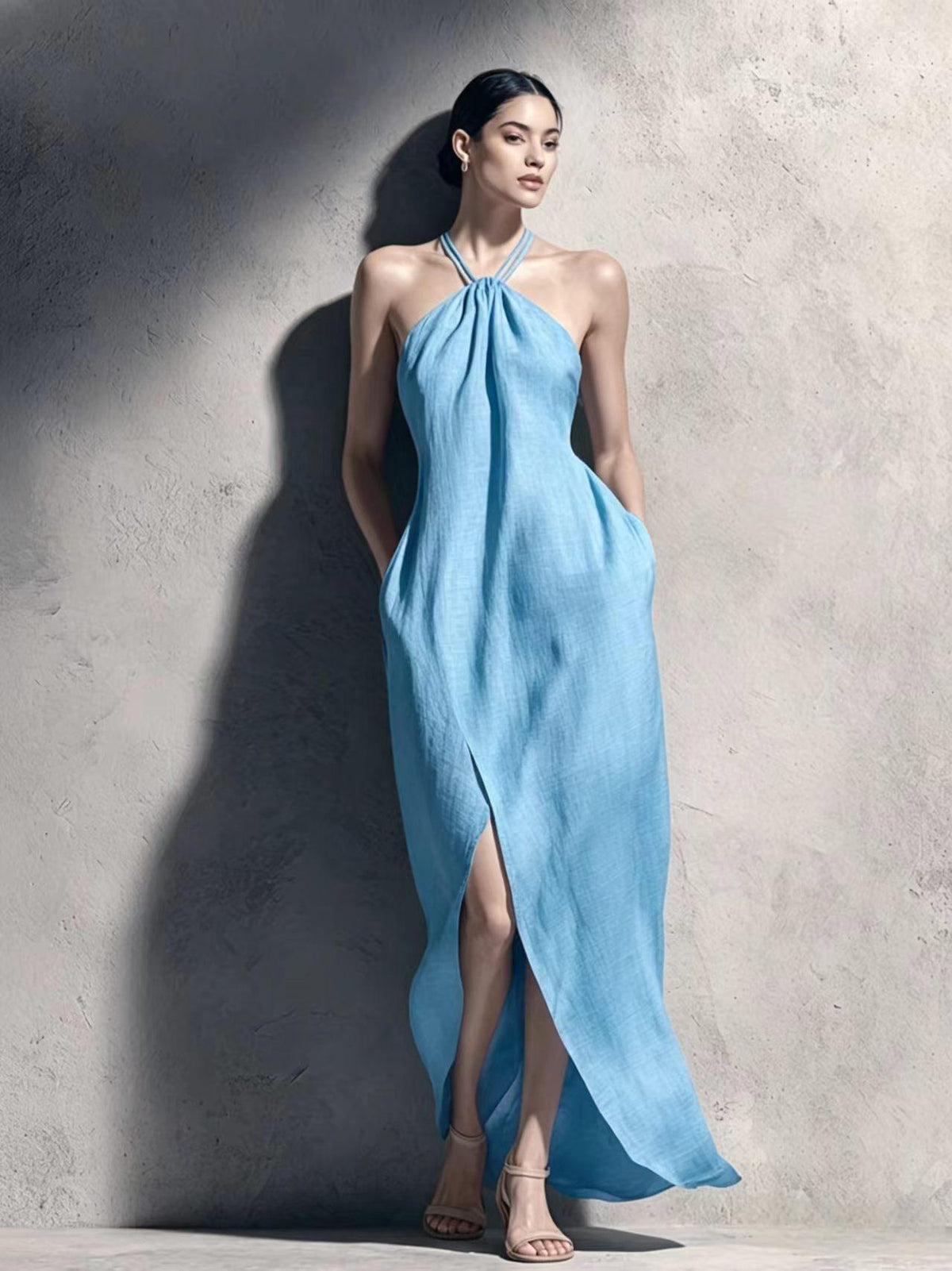 Lavian® Slit Halter Dress