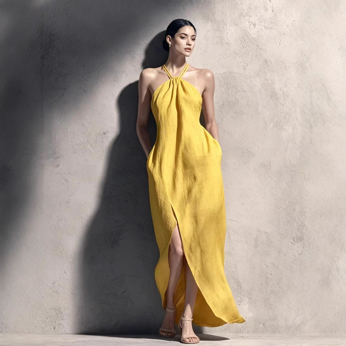 Lavian® Slit Halter Dress