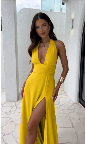 Lavian®V-neck Slit Dress