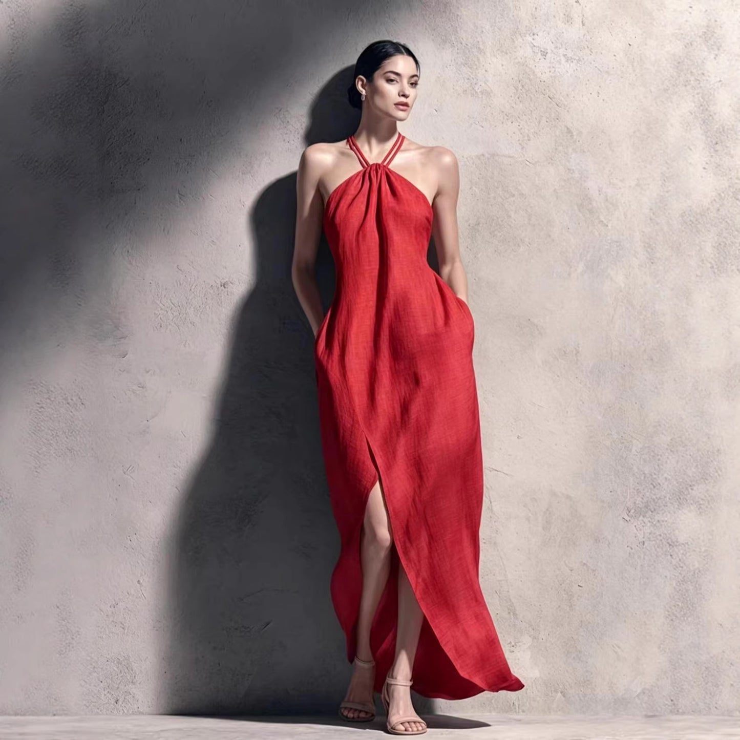 Lavian® Slit Halter Dress