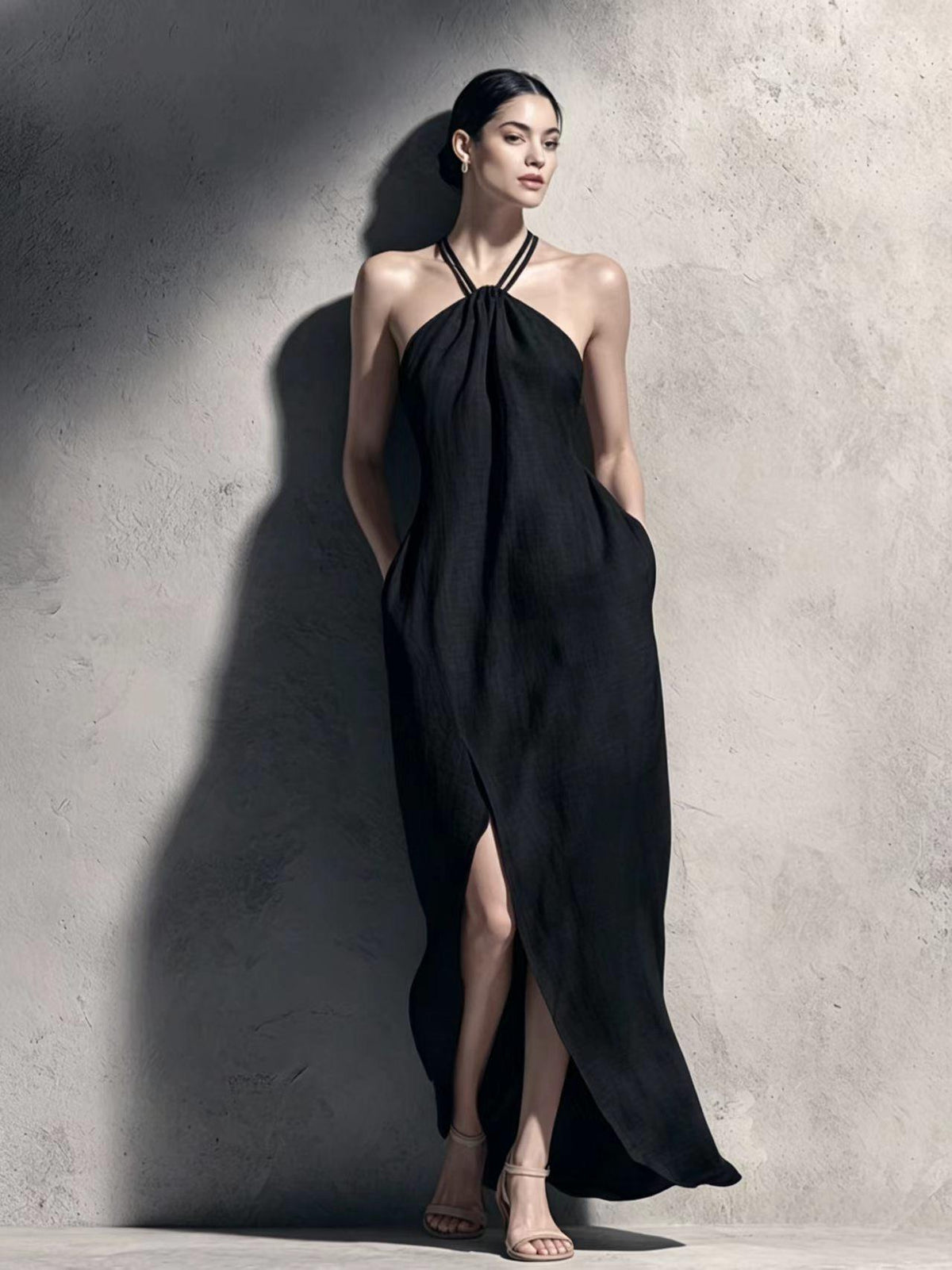 Lavian® Slit Halter Dress