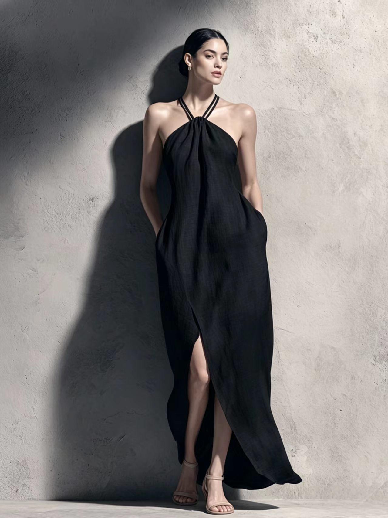 Lavian® Slit Halter Dress